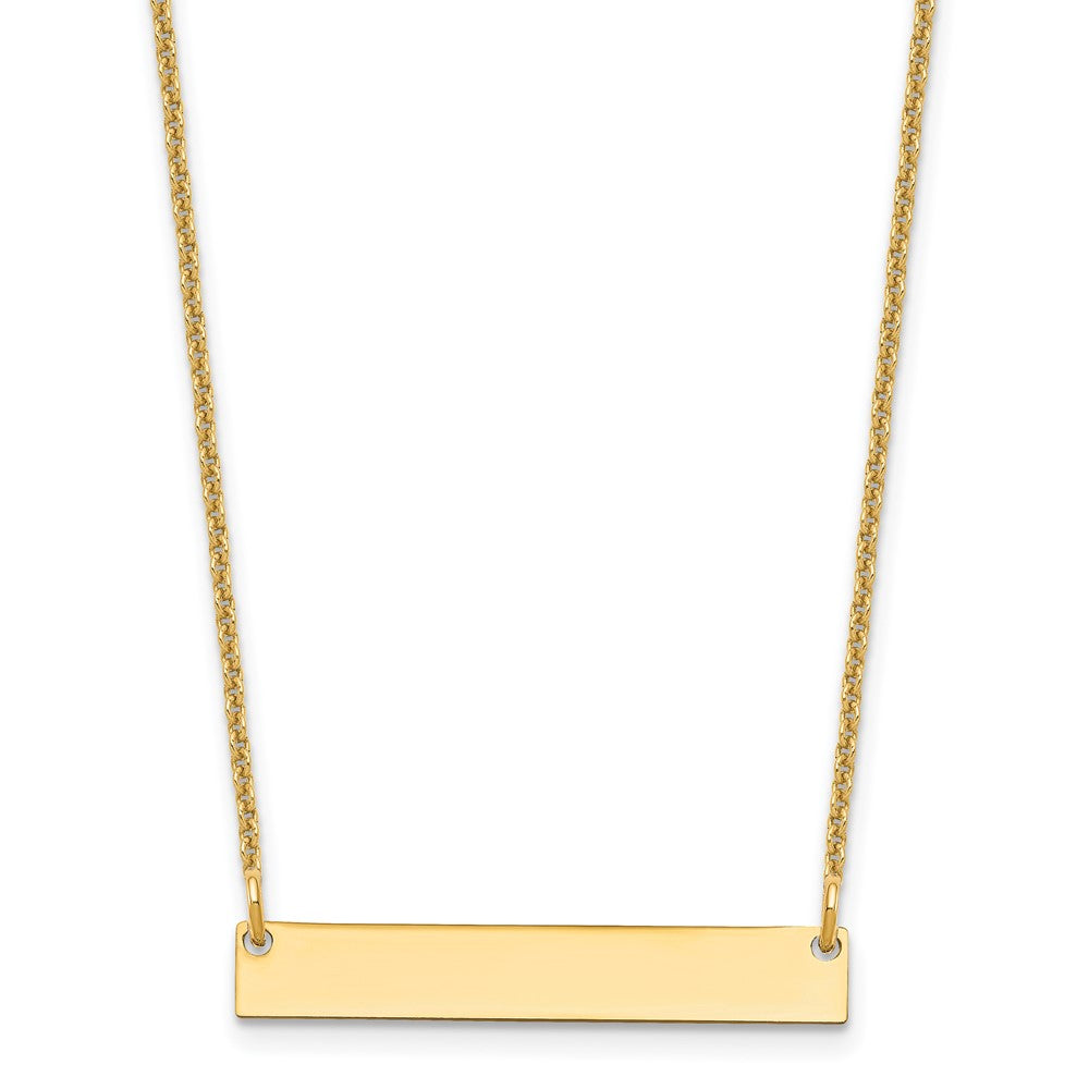 14K Gelbgold Klein Poliert Rohling Stab Halskette