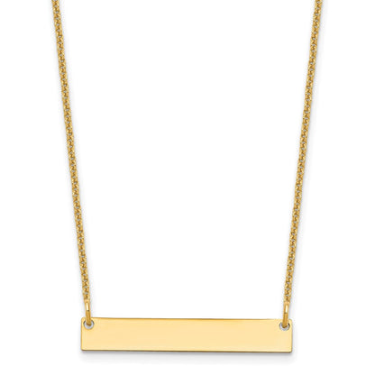 14K Gelbgold Klein Poliert Rohling Stab Halskette