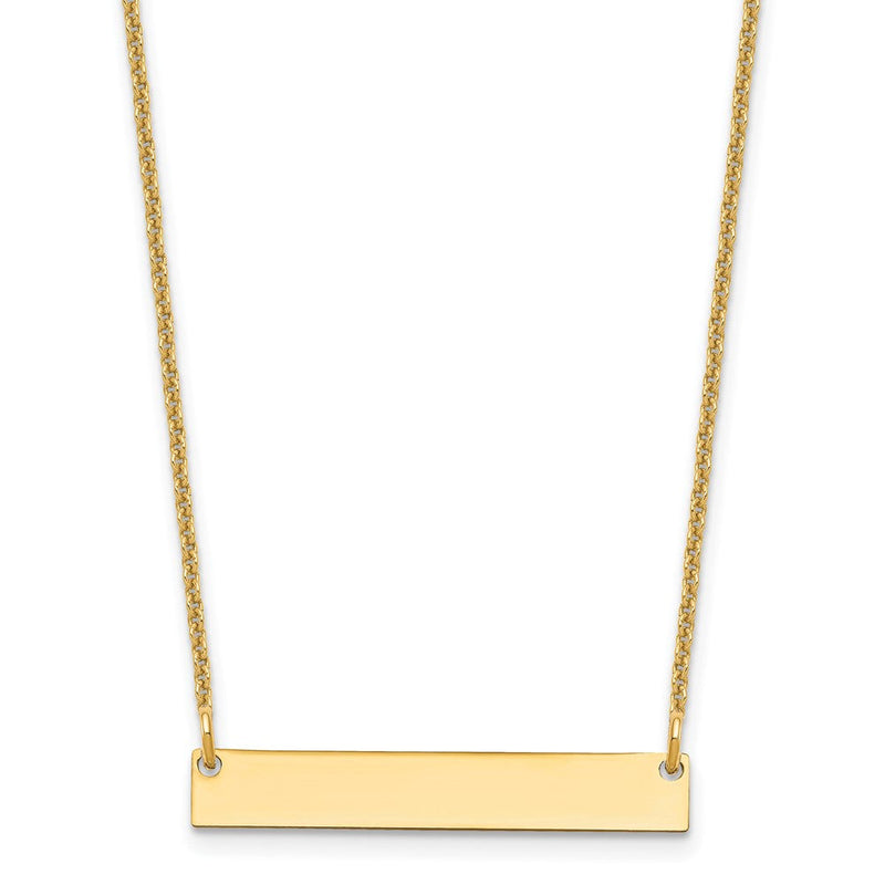 14K Gelbgold Klein Poliert Rohling Stab Halskette