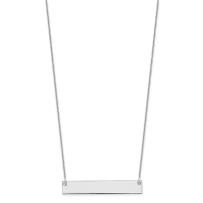 14K Weißgold Mittel Rohling Stab Halskette