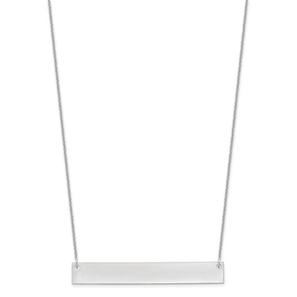 14K Weißgold Groß Rohling Stab Halskette