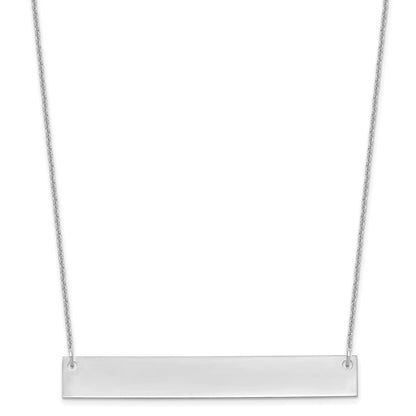 14K Weißgold Groß Rohling Stab Halskette