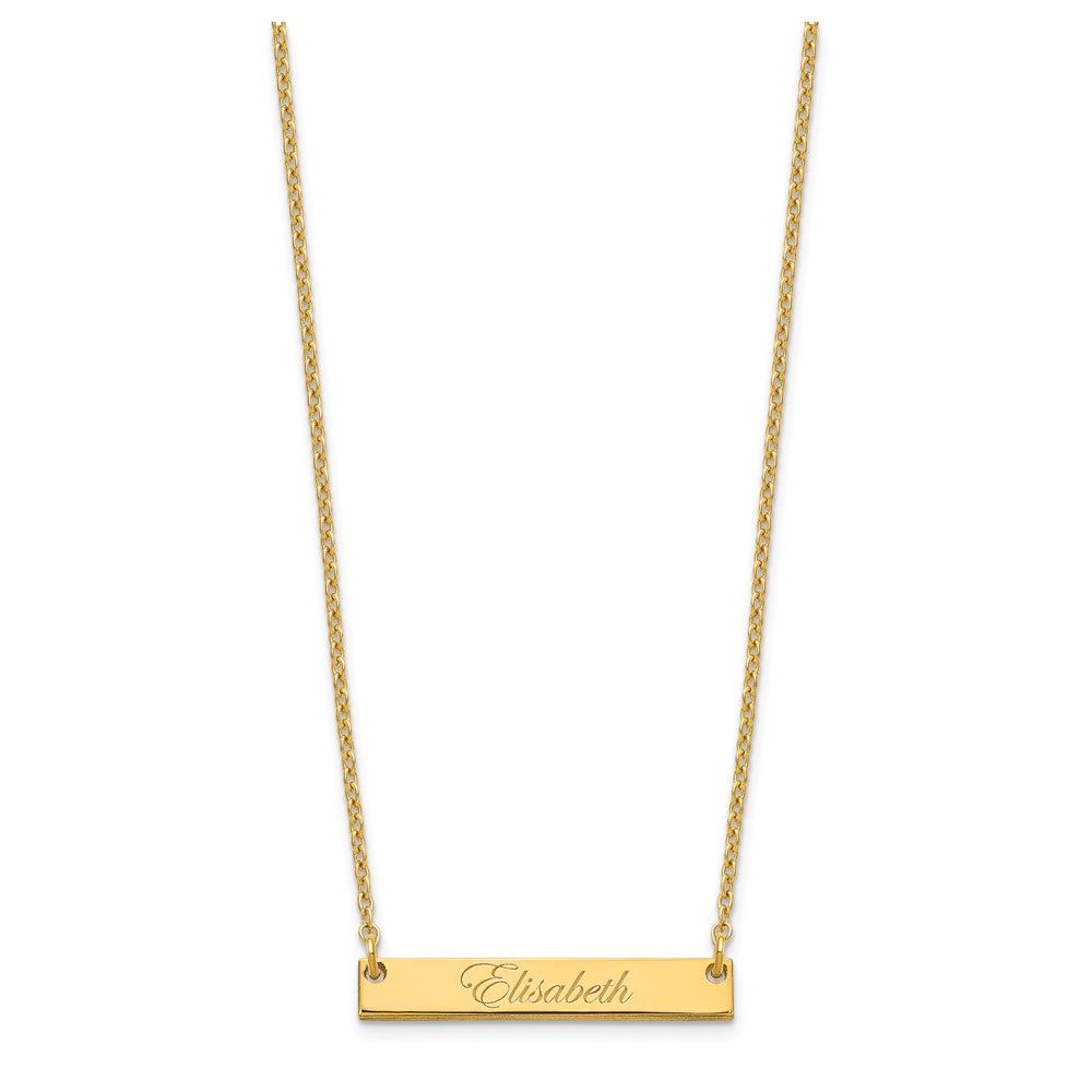 Vergoldet Sterlingsilber /gold Klein Edwardianisch Schreibschrift Stab Halskette