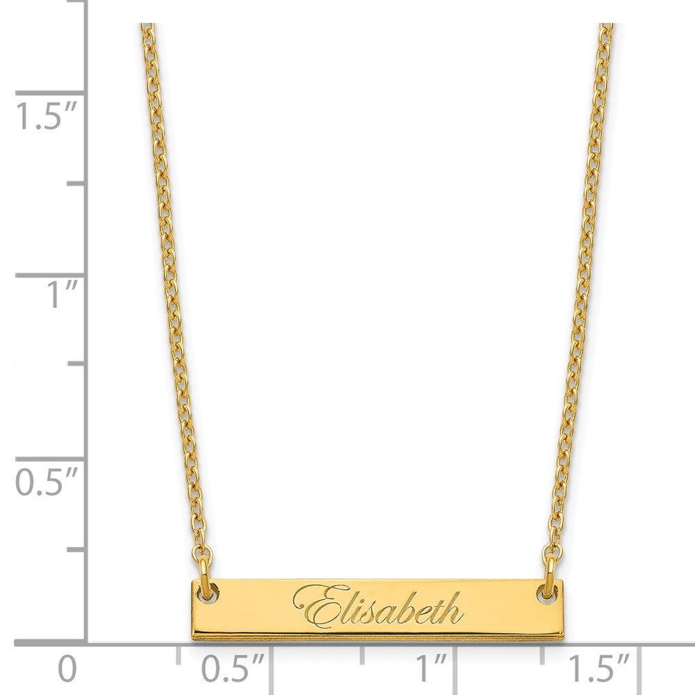 Vergoldet Sterlingsilber /gold Klein Edwardianisch Schreibschrift Stab Halskette