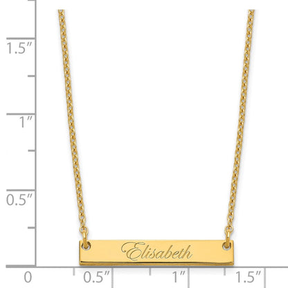 Vergoldet Sterlingsilber /gold Klein Edwardianisch Schreibschrift Stab Halskette