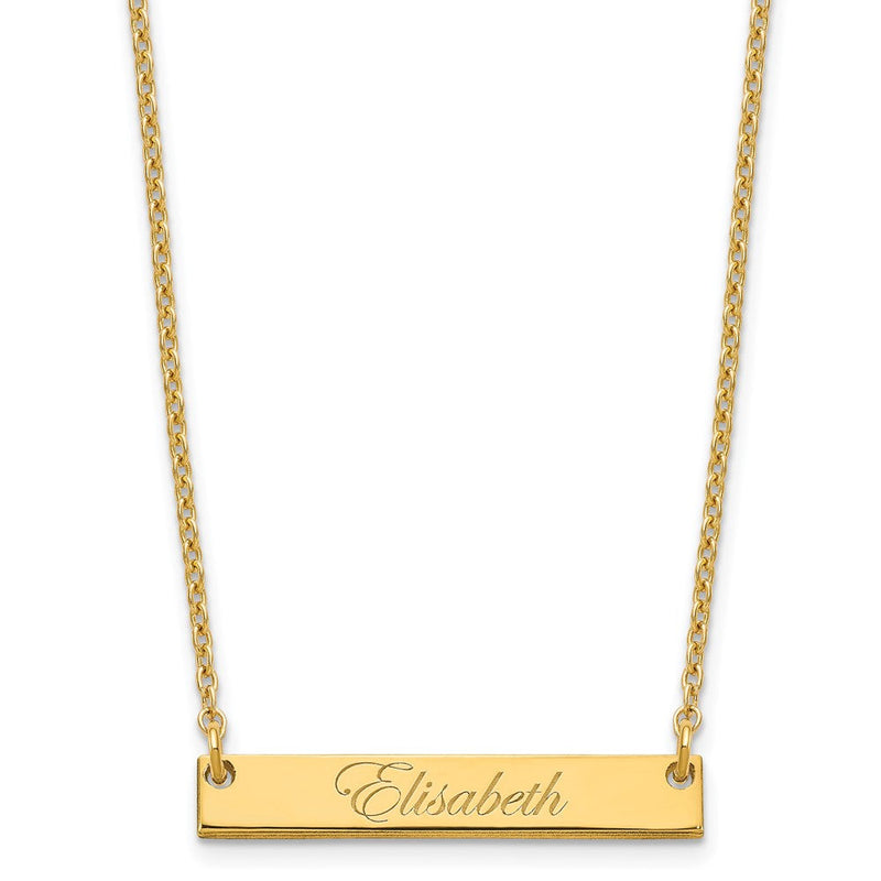 Vergoldet Sterlingsilber /gold Klein Edwardianisch Schreibschrift Stab Halskette