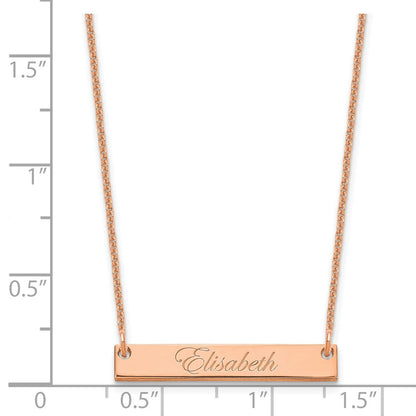14K Roségold Klein Edwardianisch Schreibschrift Stab Halskette