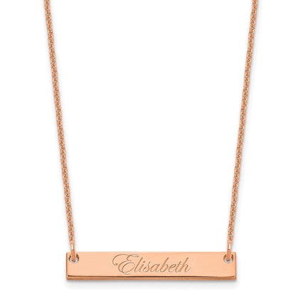 14K Roségold Klein Edwardianisch Schreibschrift Stab Halskette