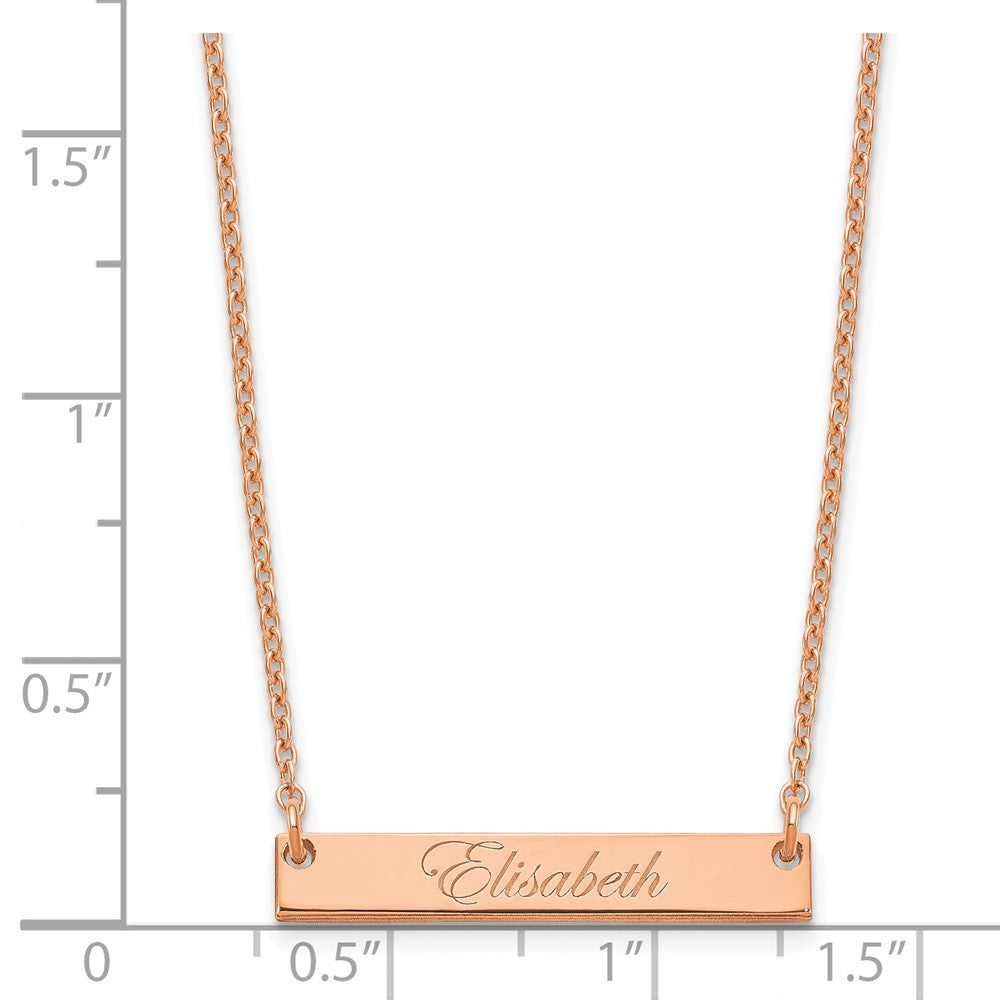 Roségoldbeschichtet Sterlingsilber /rose Klein Edwardianisch Schreibschrift Stab Halskette