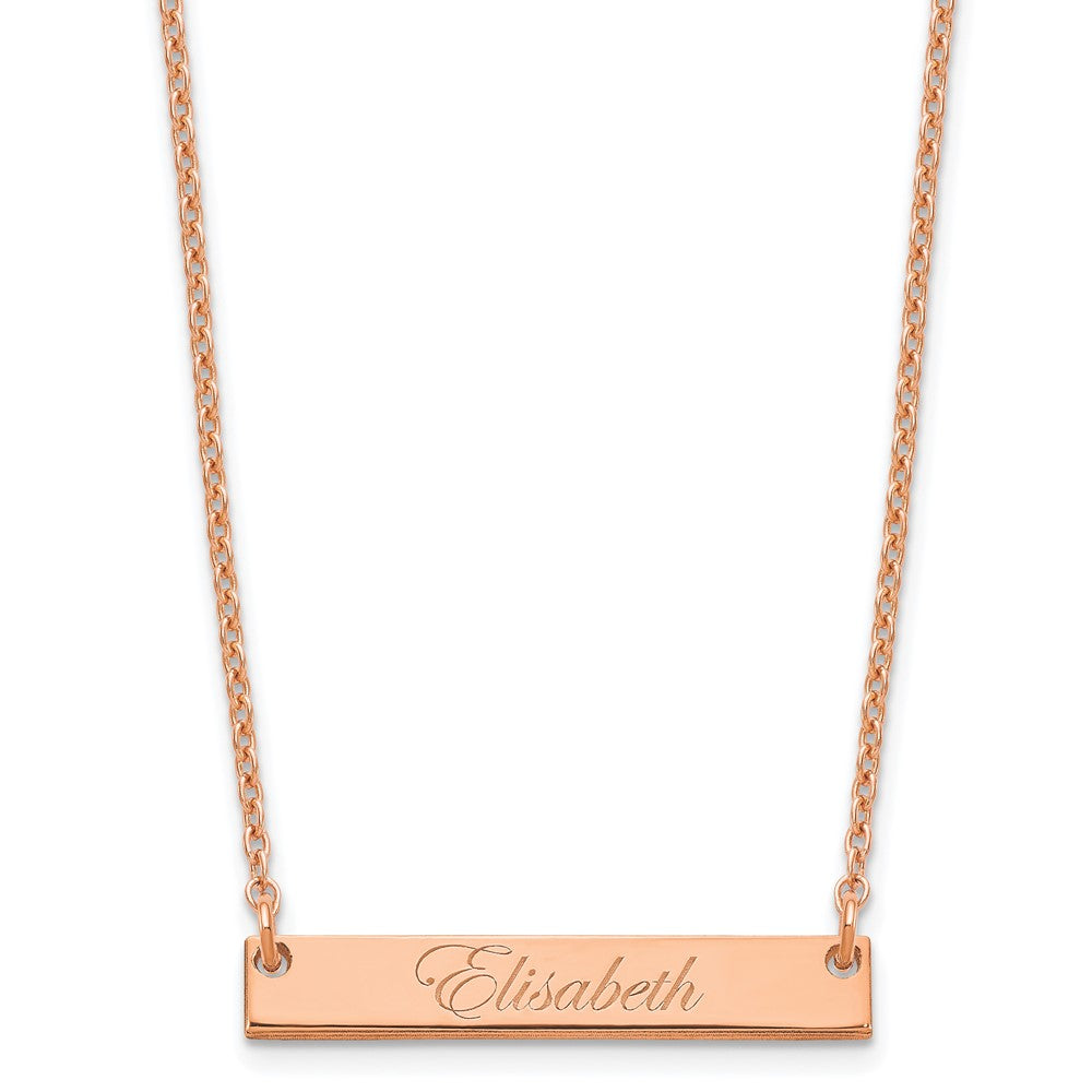 Roségoldbeschichtet Sterlingsilber /rose Klein Edwardianisch Schreibschrift Stab Halskette
