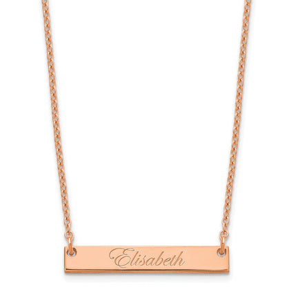Roségoldbeschichtet Sterlingsilber /rose Klein Edwardianisch Schreibschrift Stab Halskette