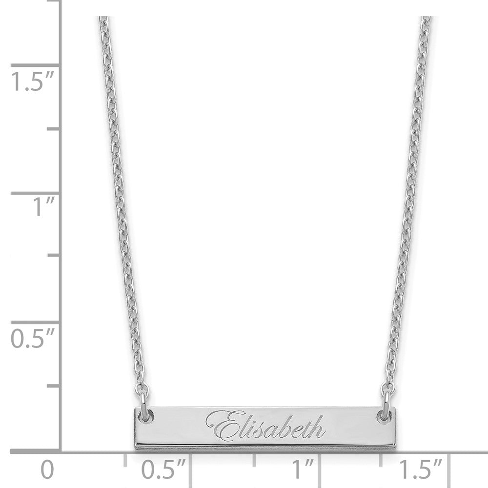 Sterlingsilber Rhodiniert Klein Edwardianisch Schreibschrift Stab Halskette