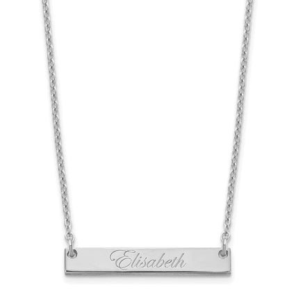 Sterlingsilber Rhodiniert Klein Edwardianisch Schreibschrift Stab Halskette