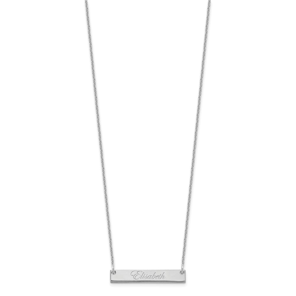 14K Weißgold Klein Edwardianisch Schreibschrift Stab Halskette