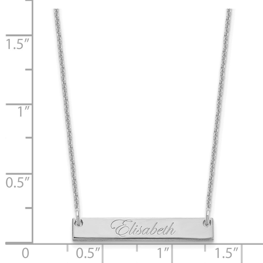14K Weißgold Klein Edwardianisch Schreibschrift Stab Halskette