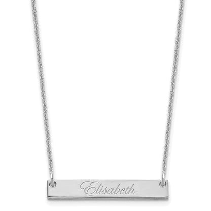 14K Weißgold Klein Edwardianisch Schreibschrift Stab Halskette