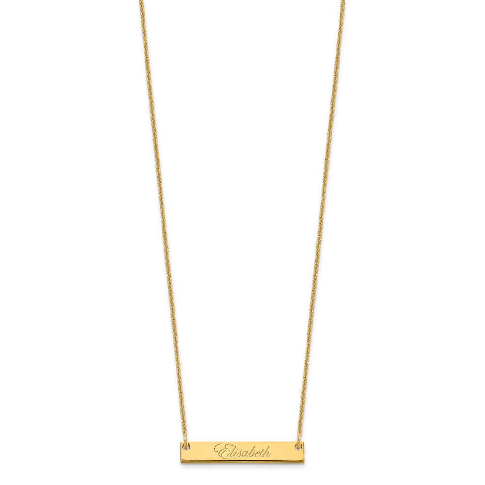 14K Gelbgold Klein Edwardianisch Schreibschrift Stab Halskette