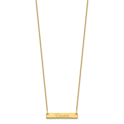 14K Gelbgold Klein Edwardianisch Schreibschrift Stab Halskette
