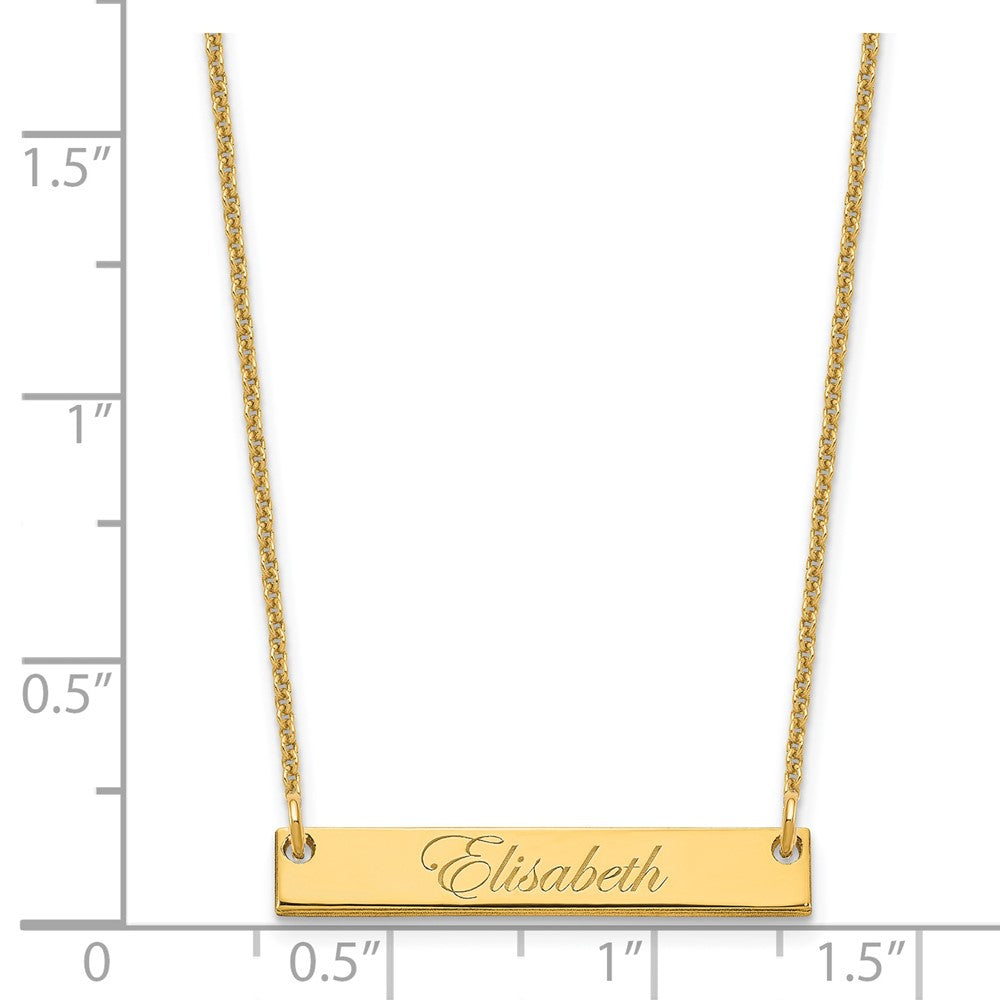 14K Gelbgold Klein Edwardianisch Schreibschrift Stab Halskette