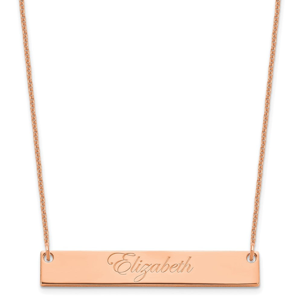 14K Roségold Mittel Edwardianisch Schreibschrift Stab Halskette