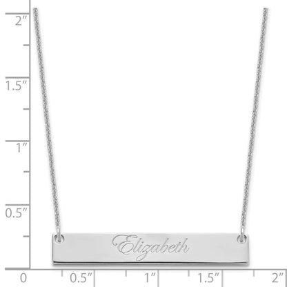 14K Weißgold Mittel Edwardianisch Scrript Stab Halskette