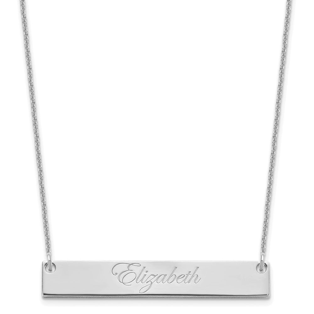 14K Weißgold Mittel Edwardianisch Scrript Stab Halskette