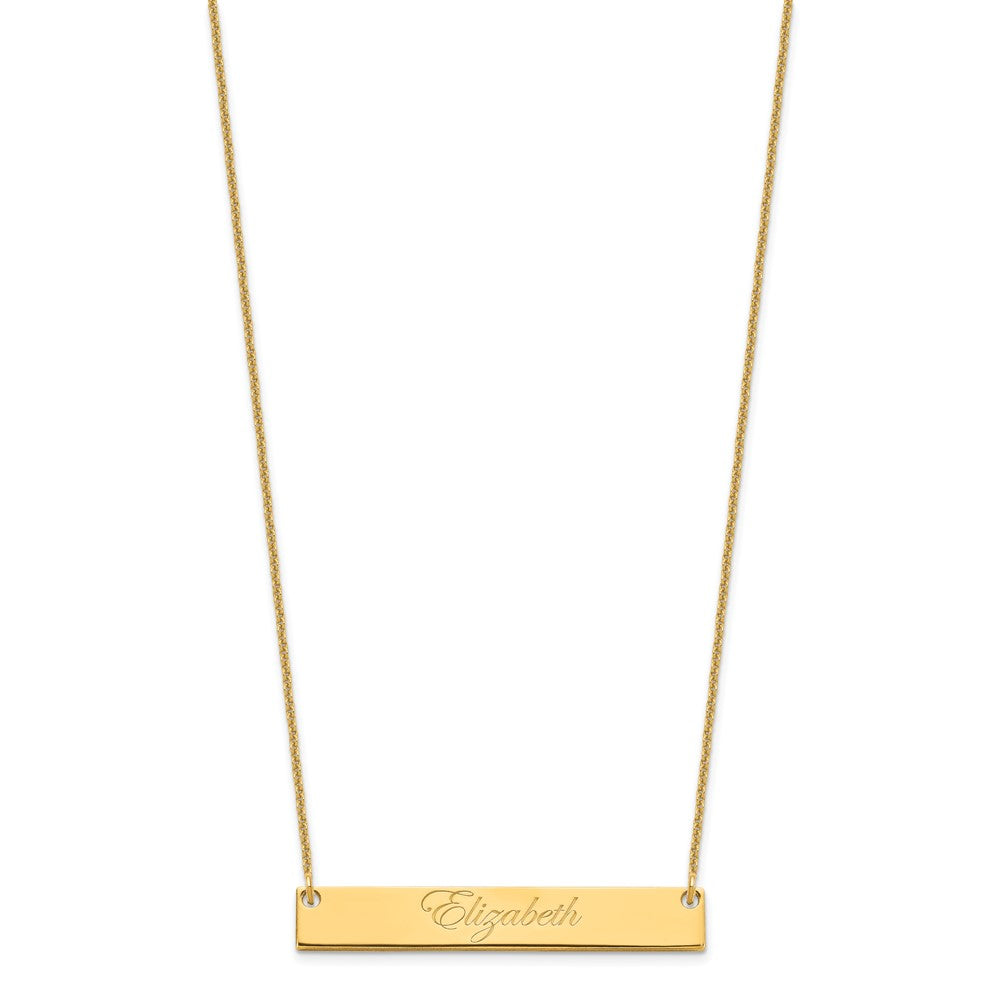 14K Gelbgold Mittel Edwardianisch Schreibschrift Stab Halskette
