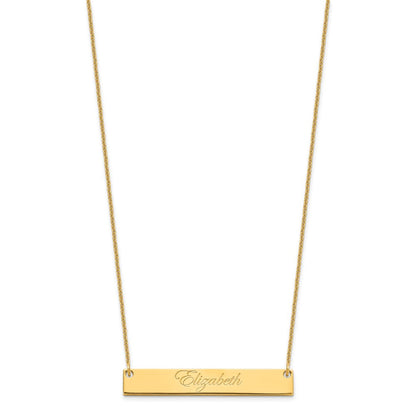 14K Gelbgold Mittel Edwardianisch Schreibschrift Stab Halskette