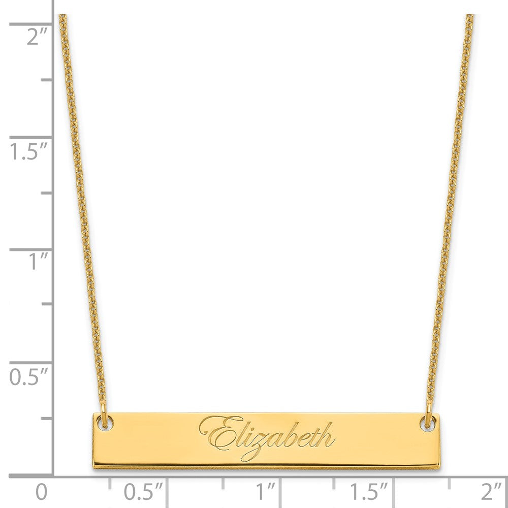 14K Gelbgold Mittel Edwardianisch Schreibschrift Stab Halskette