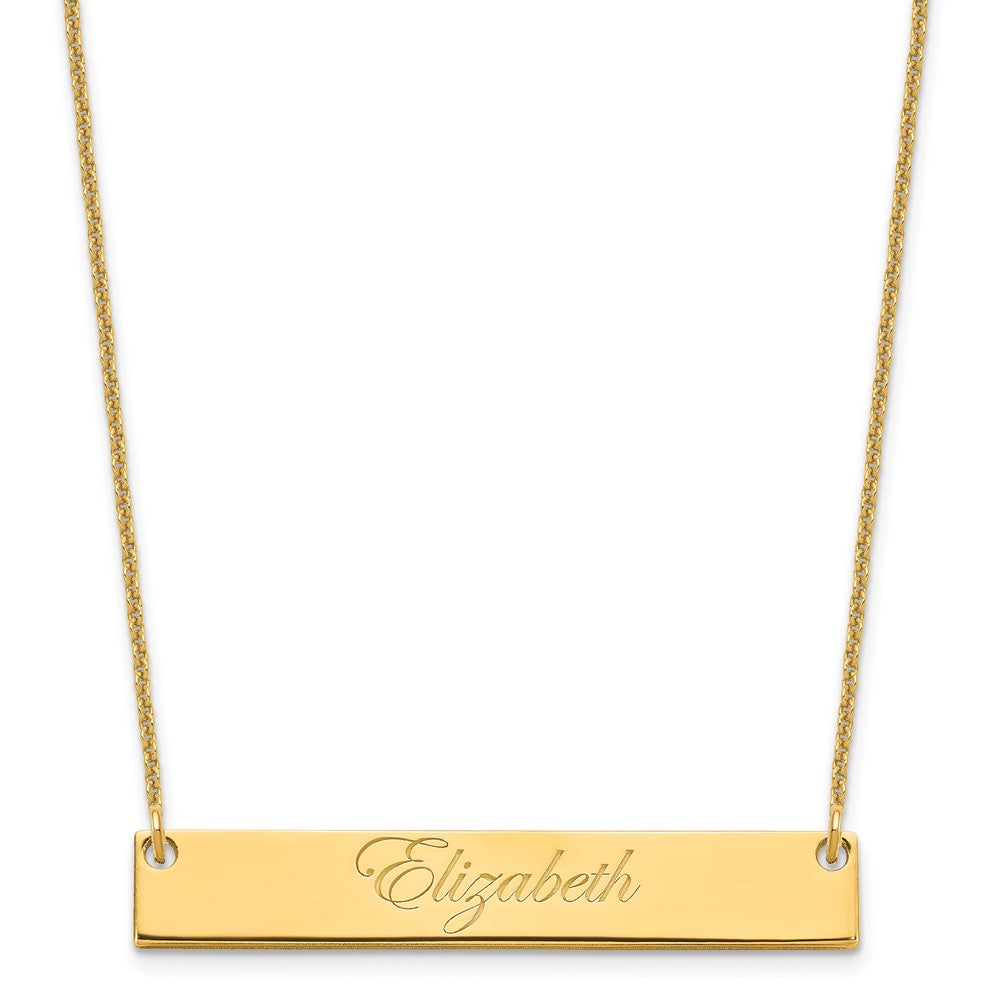 14K Gelbgold Mittel Edwardianisch Schreibschrift Stab Halskette