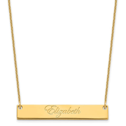 14K Gelbgold Mittel Edwardianisch Schreibschrift Stab Halskette