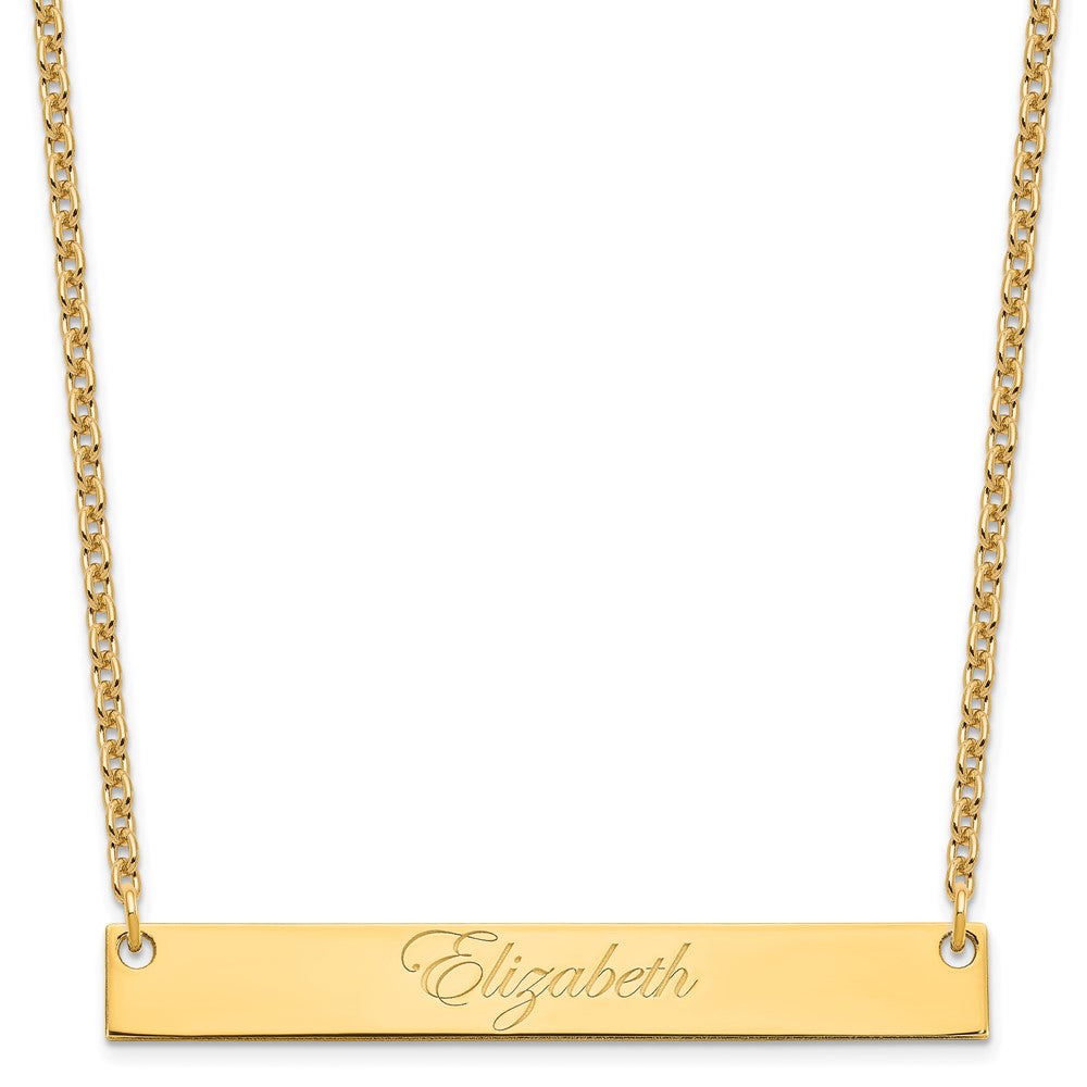 Vergoldet Sterlingsilber /gold Groß Edwardianisch Schreibschrift Stab Halskette