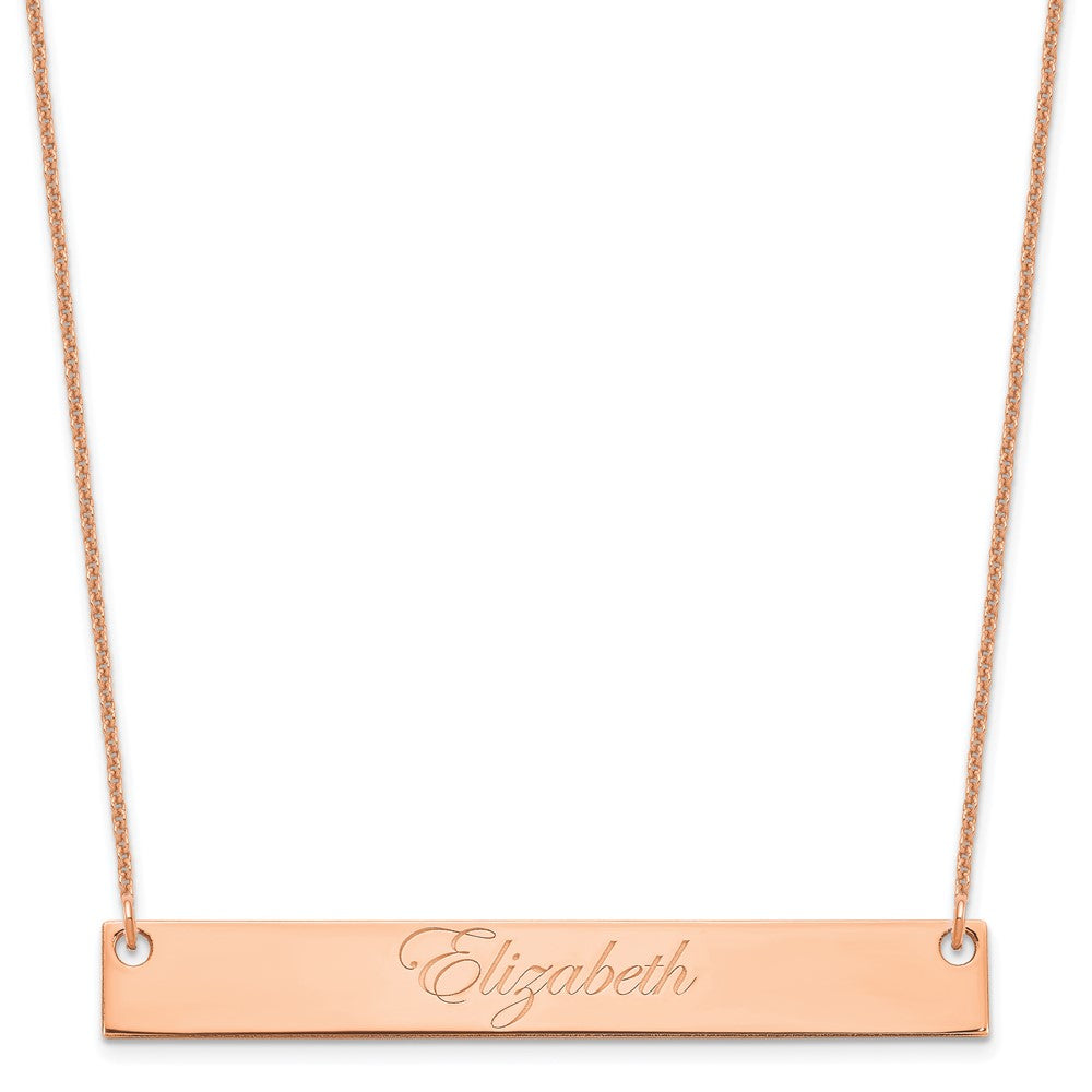 14K Roségold Groß Edwardianisch Schreibschrift Stab Halskette
