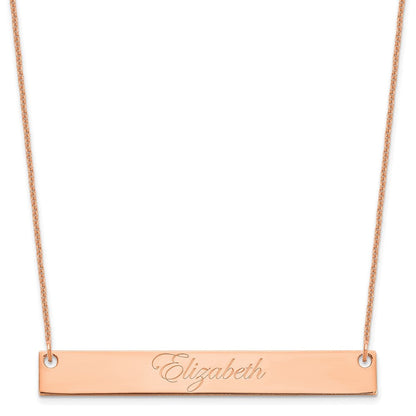 14K Roségold Groß Edwardianisch Schreibschrift Stab Halskette