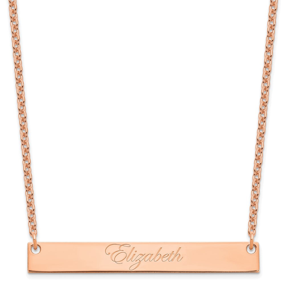 Roségoldbeschichtet Sterlingsilber /rose Groß Edwardianisch Schreibschrift Stab Halskette