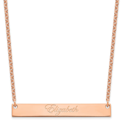 Roségoldbeschichtet Sterlingsilber /rose Groß Edwardianisch Schreibschrift Stab Halskette