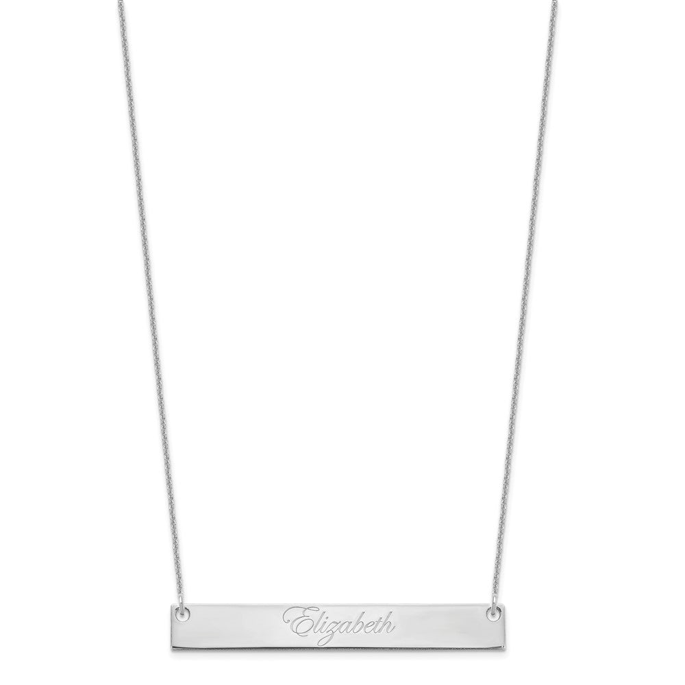 14K Weißgold Groß Edwardianisch Schreibschrift Stab Halskette
