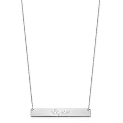 14K Weißgold Groß Edwardianisch Schreibschrift Stab Halskette