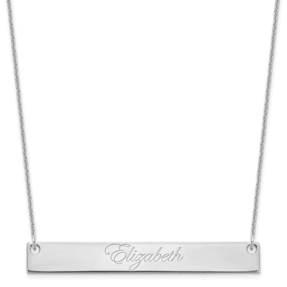 14K Weißgold Groß Edwardianisch Schreibschrift Stab Halskette