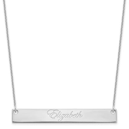 14K Weißgold Groß Edwardianisch Schreibschrift Stab Halskette