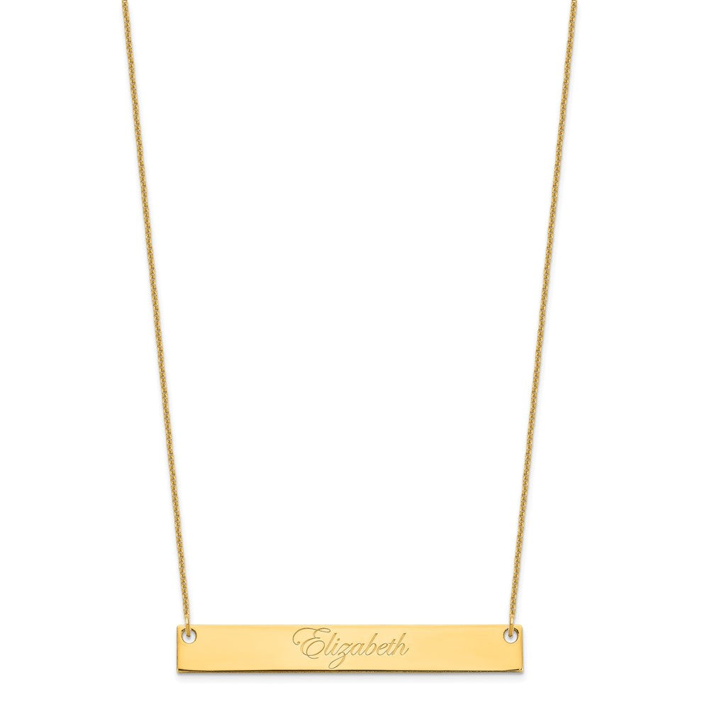 14K Gelbgold Groß Edwardianisch Schreibschrift Stab Halskette