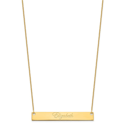 14K Gelbgold Groß Edwardianisch Schreibschrift Stab Halskette