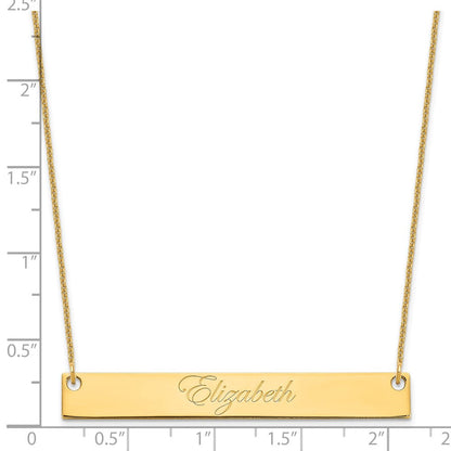 14K Gelbgold Groß Edwardianisch Schreibschrift Stab Halskette