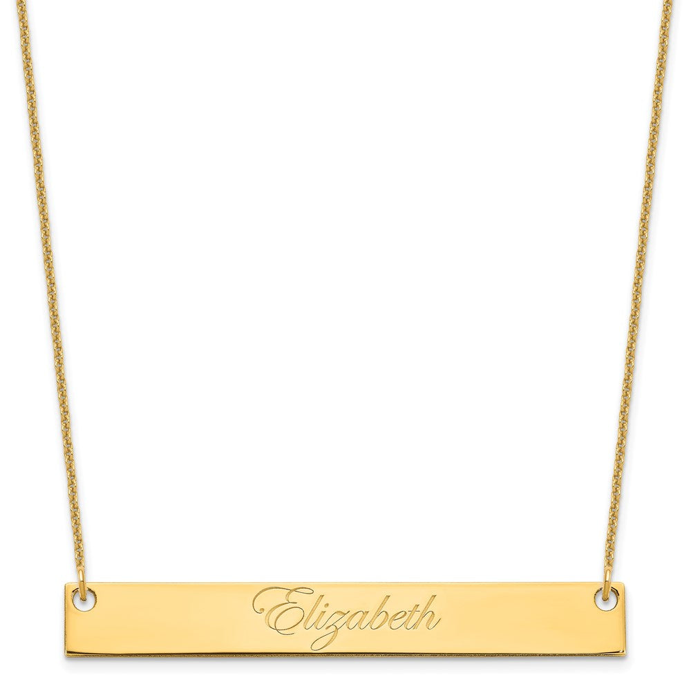 14K Gelbgold Groß Edwardianisch Schreibschrift Stab Halskette
