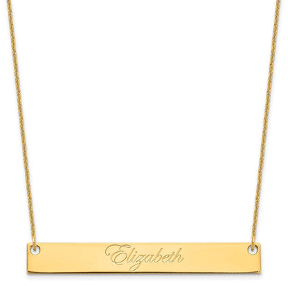 14K Gelbgold Groß Edwardianisch Schreibschrift Stab Halskette
