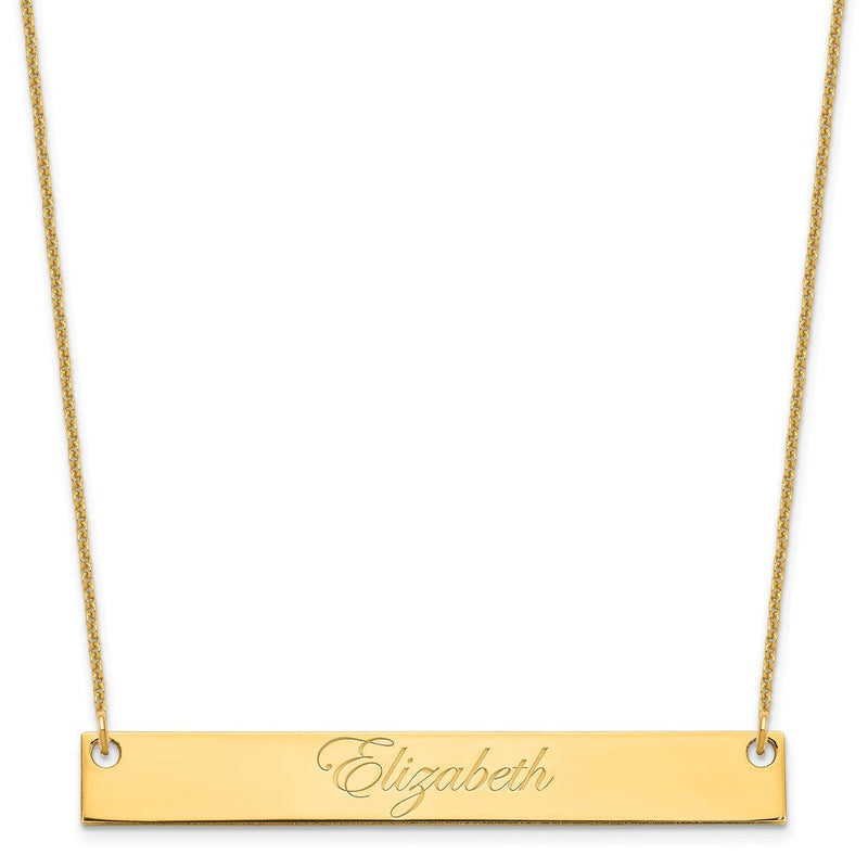 14K Gelbgold Groß Edwardianisch Schreibschrift Stab Halskette