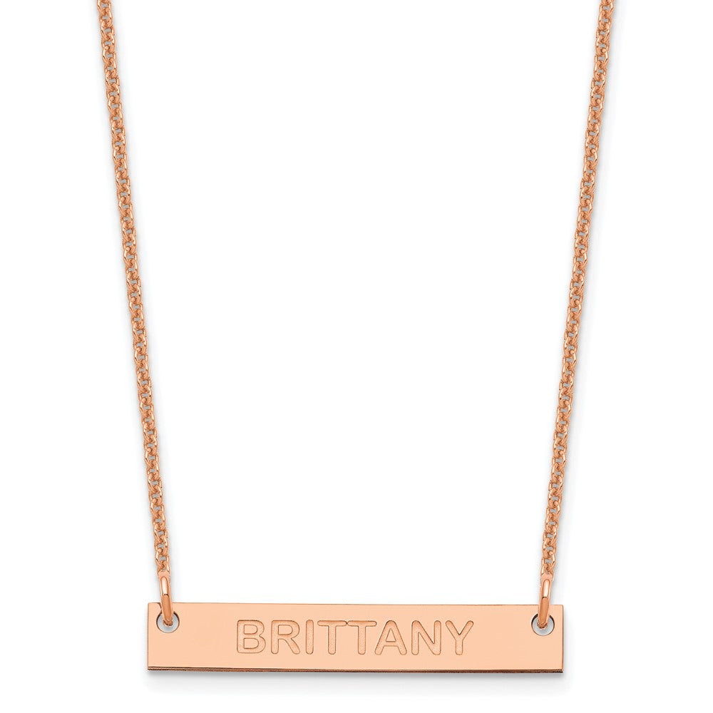 14K Roségold Klein Capitalized Arial Abgerundet Stab Halskette