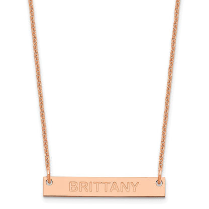 14K Roségold Klein Capitalized Arial Abgerundet Stab Halskette