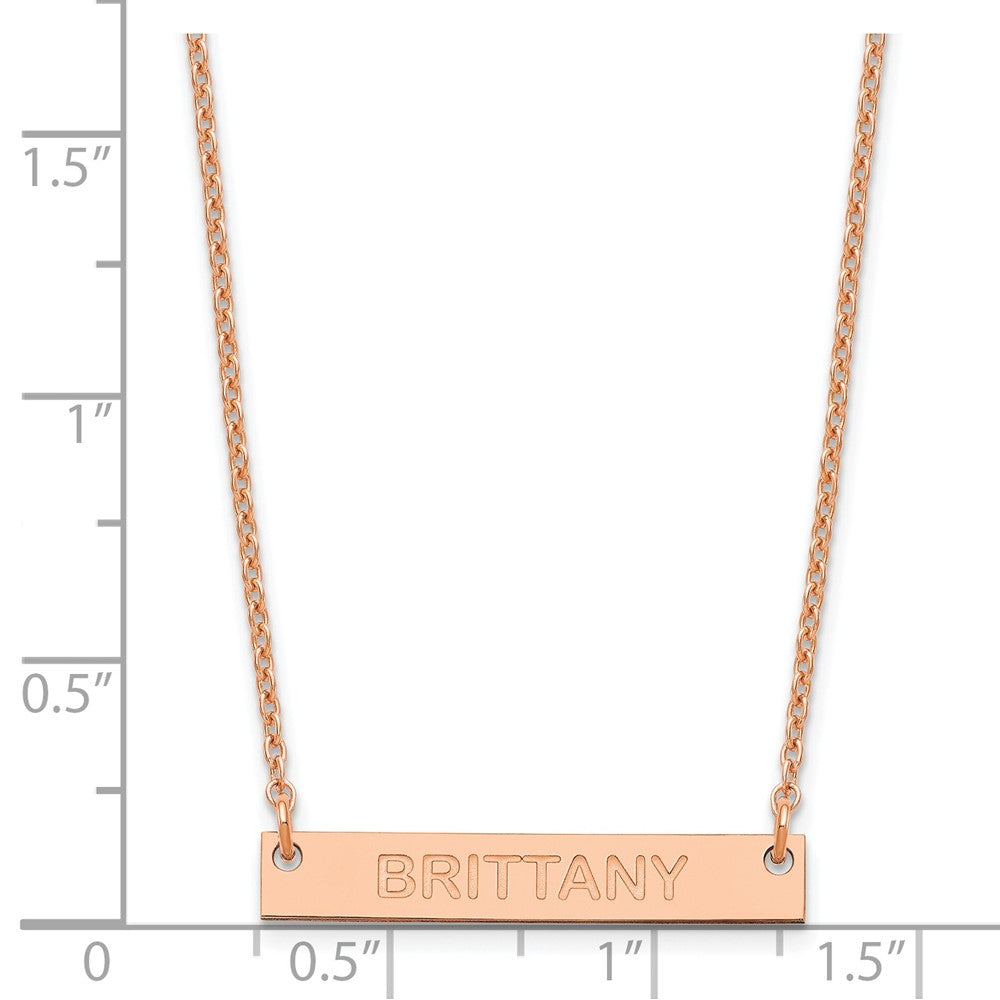 Roségoldbeschichtet Klein Capitalized Arial Abgerundet Stab Halskette