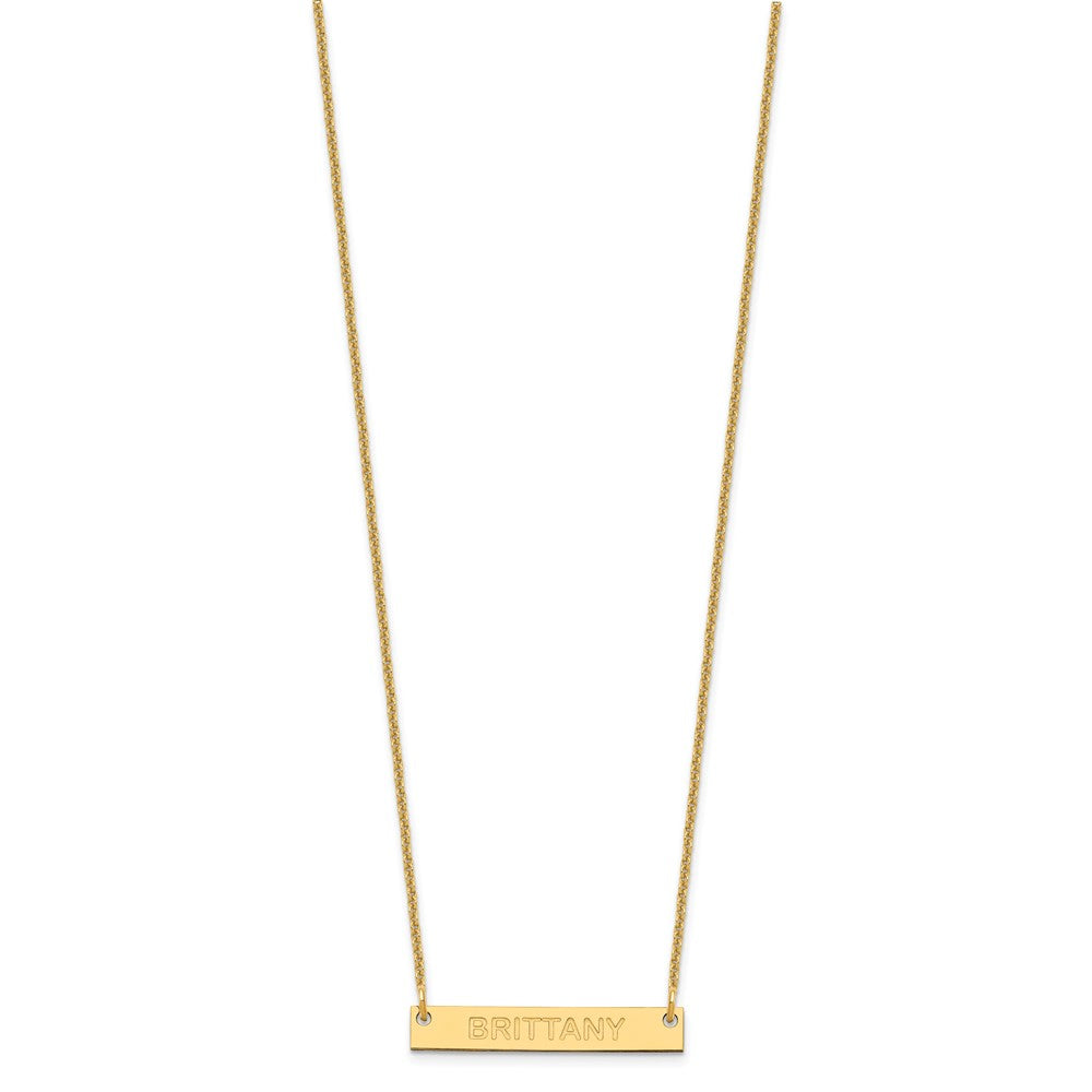 14K Gelbgold Klein Capitalized Arial Abgerundet Stab Halskette